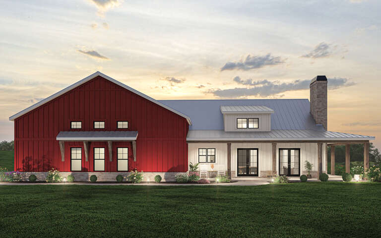 Barn House Plan #009-00346 Elevation Photo