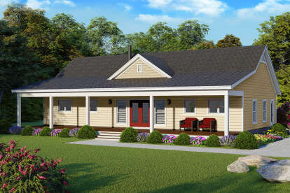 House Plan House Plan #29014 Angled Front Elevation