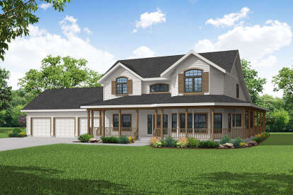 Country House Plan #035-01058 Elevation Photo