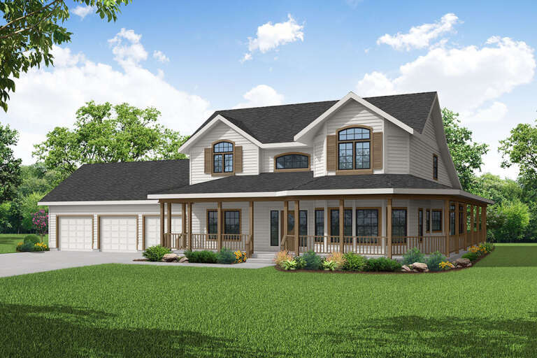 House Plan House Plan #29034 Angled Front Elevation