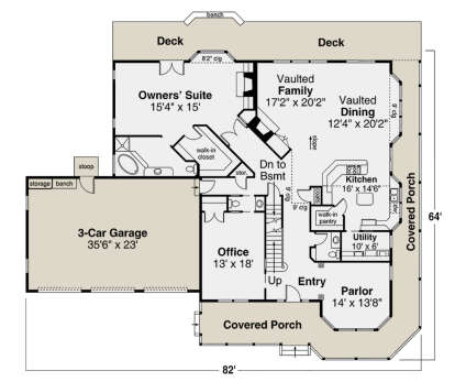 Main Floor  for House Plan #035-01058