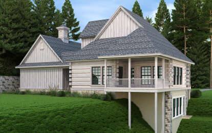 Log House Plan #048-00291 Elevation Photo