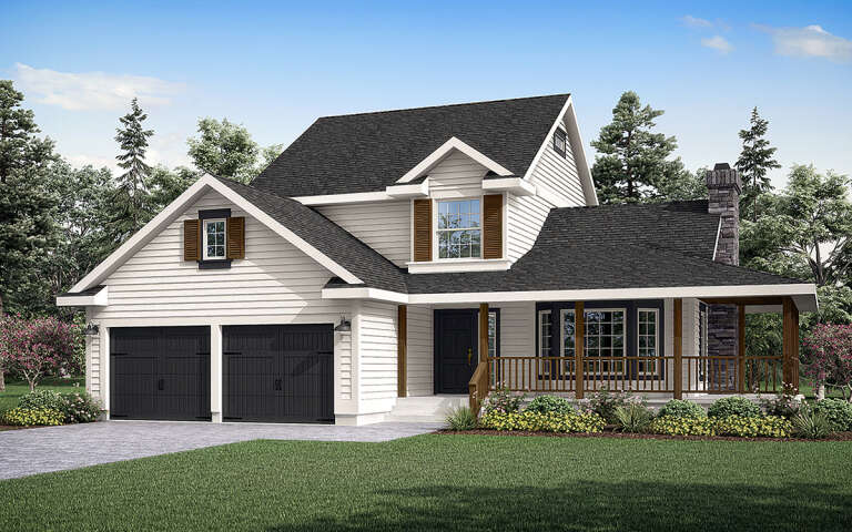 House Plan House Plan #29052 Angled Front Elevation