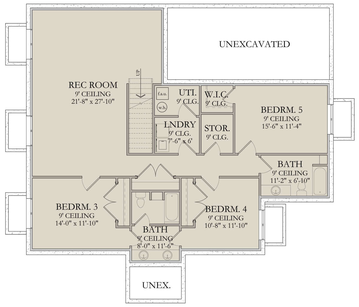 In Ground Basement for House Plan #6422-00094