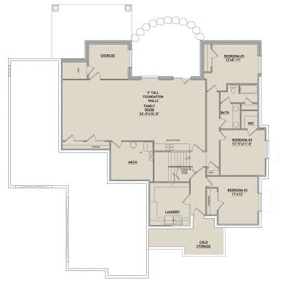 Basement for House Plan #8768-00130