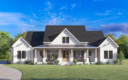 Modern Farmhouse House Plan #4534-00098 Elevation Photo