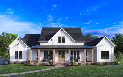 Modern Farmhouse House Plan #4534-00099 Elevation Photo