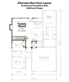 Alternate Main Floor Layout for House Plan #402-01793