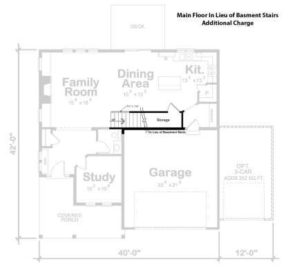 Main Floor In Lieu of Basement Stairs for House Plan #402-01797