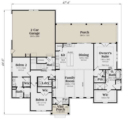 Main Floor for House Plan #009-00349