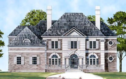 European House Plan #4195-00054 Elevation Photo