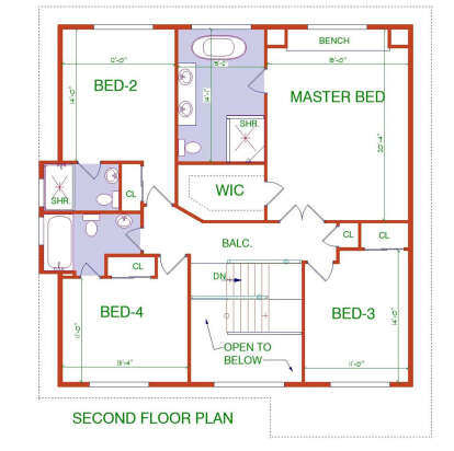 Second Floor for House Plan #033-00136