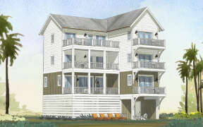 Coastal House Plan #1637-00168 Elevation Photo