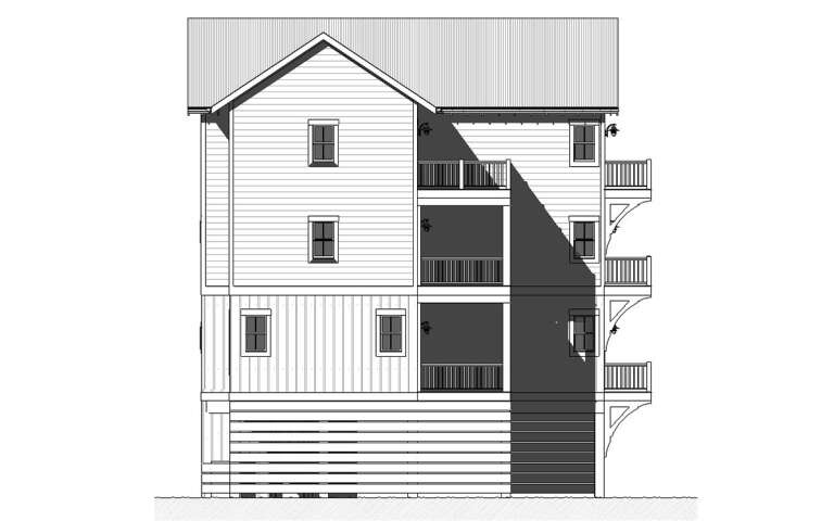 Coastal House Plan #1637-00168 Elevation Photo