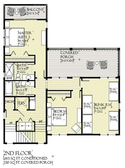 Second Floor for House Plan #1637-00168