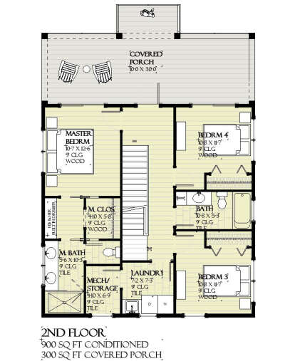 Second Floor for House Plan #1637-00170
