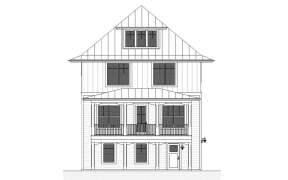 Coastal House Plan #1637-00171 Elevation Photo