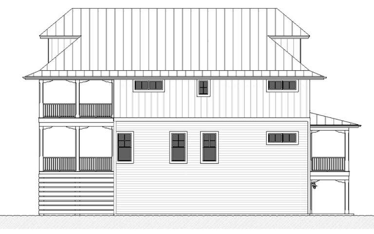 Coastal House Plan #1637-00171 Elevation Photo