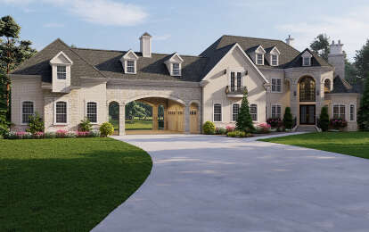 European House Plan #4195-00055 Elevation Photo