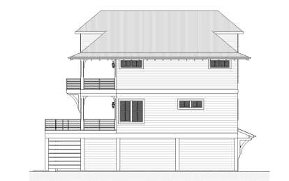 Coastal House Plan #1637-00172 Elevation Photo