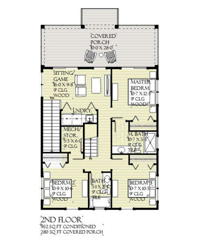 Second Floor for House Plan #1637-00172