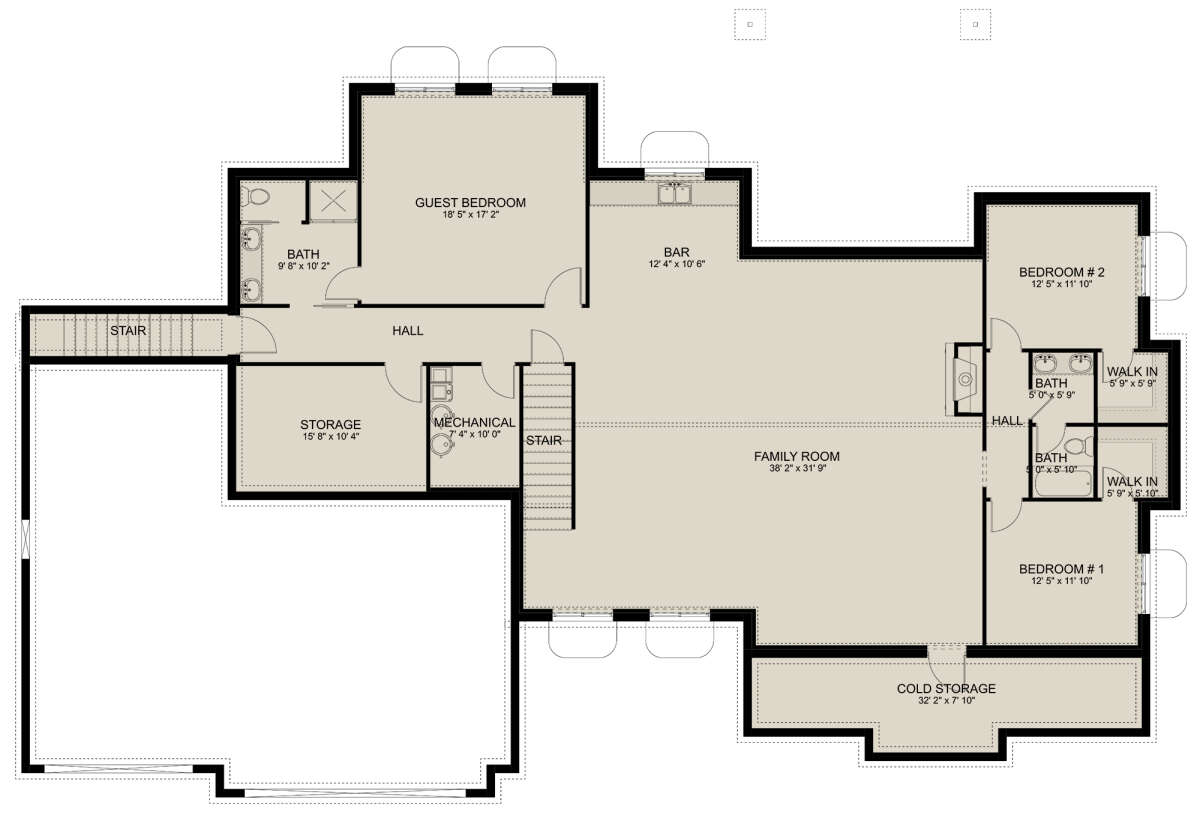 Basement for House Plan #2802-00218
