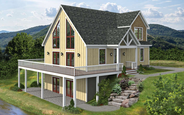 House Plan House Plan #29120 Angled Front Elevation