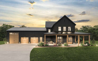 Barn House Plan #009-00351 Elevation Photo