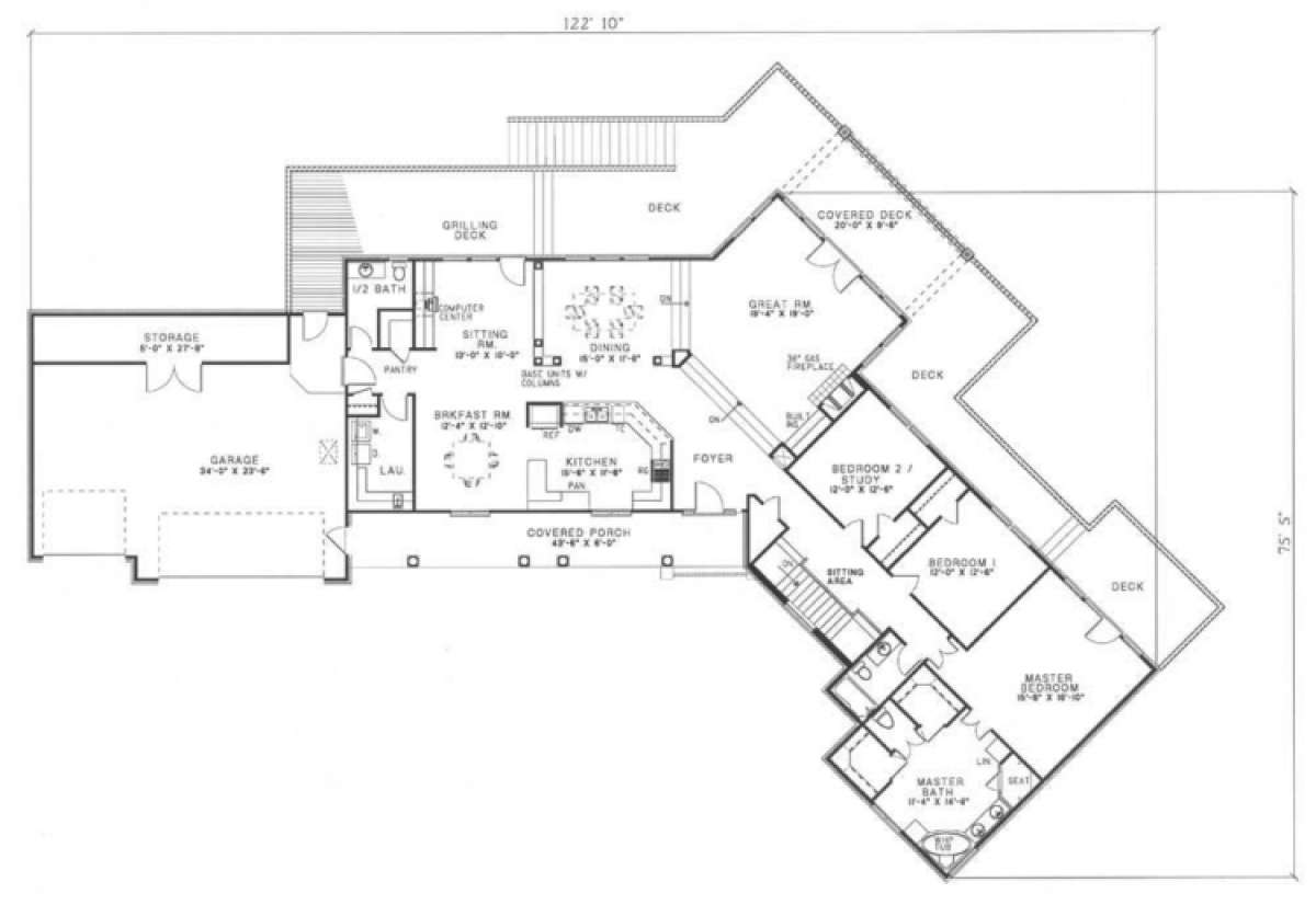 Floorplan 1 for House Plan #110-00052