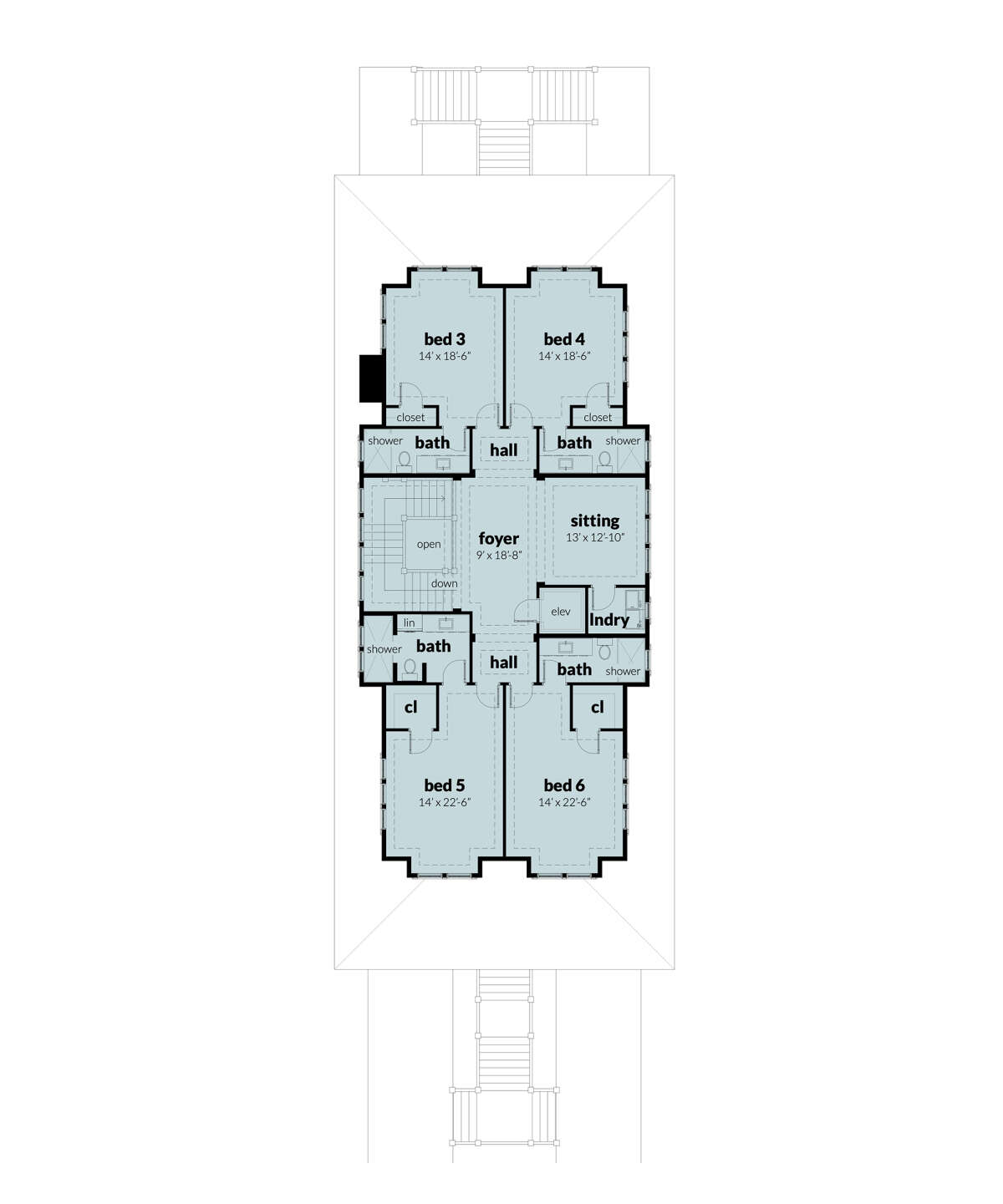Third Floor for House Plan #028-00188