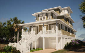 Coastal House Plan #028-00189 Elevation Photo