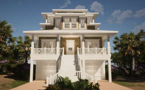 Coastal House Plan #028-00189 Elevation Photo
