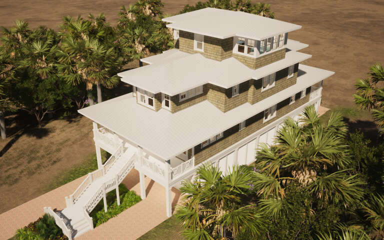 Coastal House Plan #028-00189 Elevation Photo
