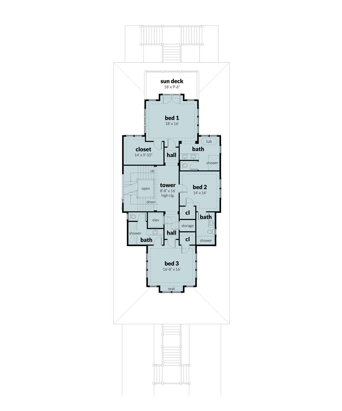 Third Floor for House Plan #028-00189