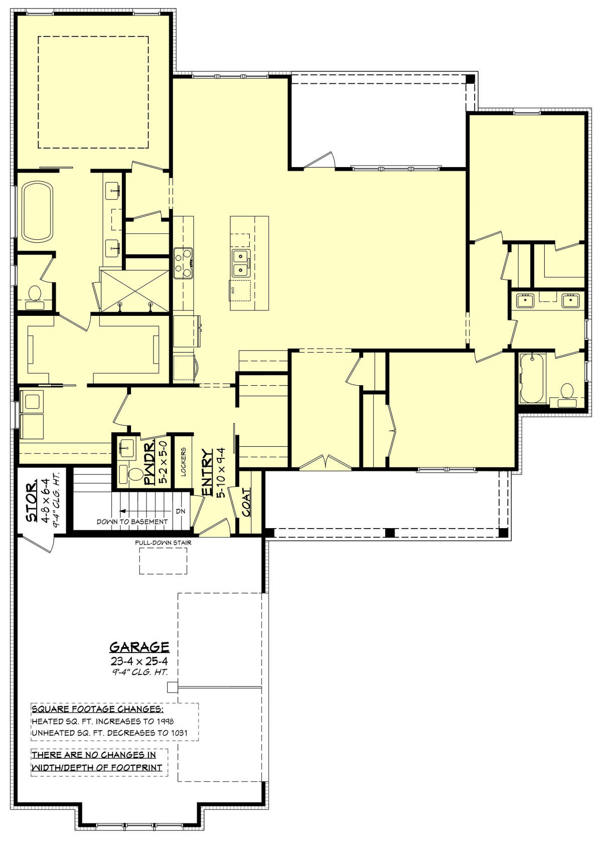 Main Floor w/ Basement Stair Location for House Plan #041-00325