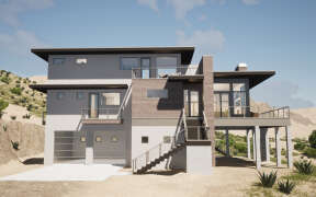 Modern House Plan #028-00190 Elevation Photo