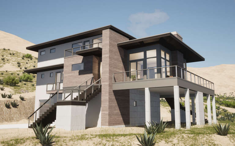 Modern House Plan #028-00190 Elevation Photo