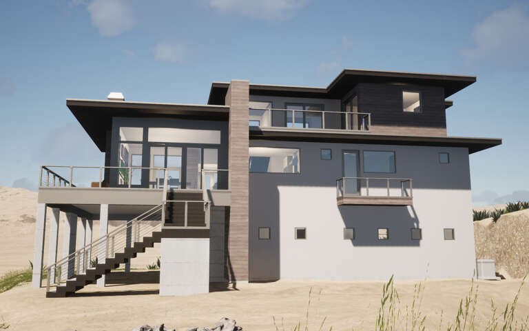 Modern House Plan #028-00190 Elevation Photo