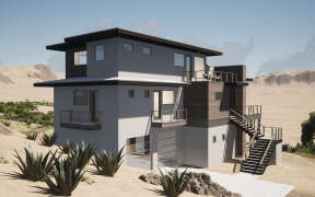 Modern House Plan #028-00190 Elevation Photo