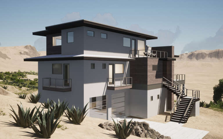 Modern House Plan #028-00190 Elevation Photo