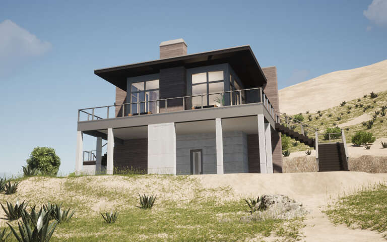 Modern House Plan #028-00190 Elevation Photo