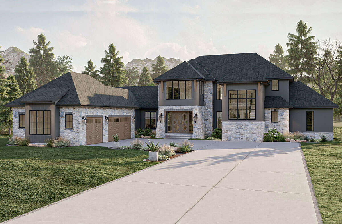 Modern Transitional Plan: 4,001 Square Feet, 4 Bedrooms, 3.5 Bathrooms ...
