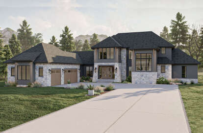 Modern Transitional House Plan #963-00783 Elevation Photo