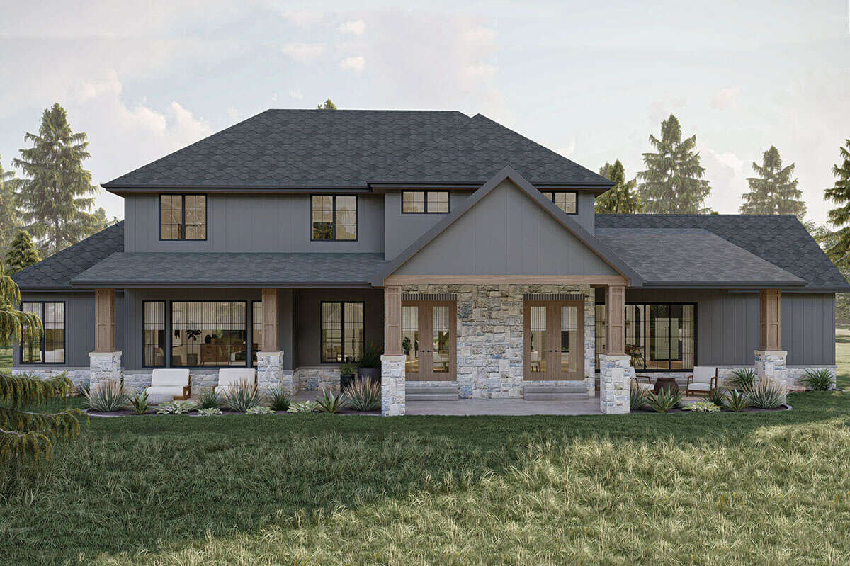Modern Transitional Plan: 4,001 Square Feet, 4 Bedrooms, 3.5 Bathrooms ...