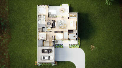 Main Floor Overhead for House Plan #7174-00013