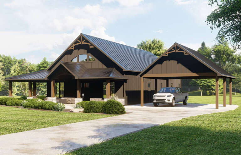 House Plan House Plan #29158 Angled Front Elevation