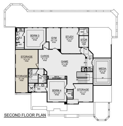 Second Floor for House Plan #5445-00506