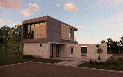 Modern House Plan #402-01799 Elevation Photo