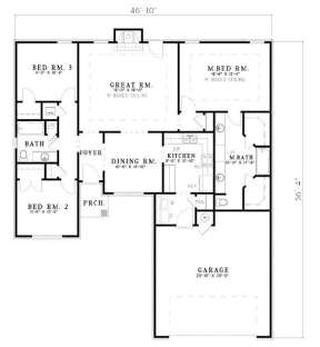Floorplan 1 for House Plan #110-00056