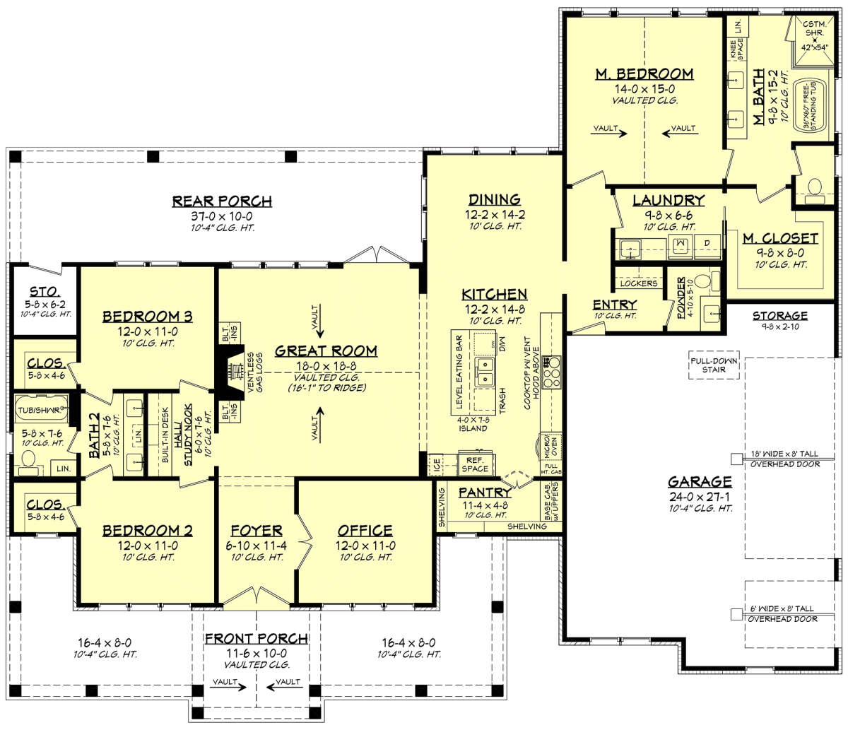 Modern Farmhouse Plan: 2,195 Square Feet, 3 Bedrooms, 2.5 Bathrooms ...